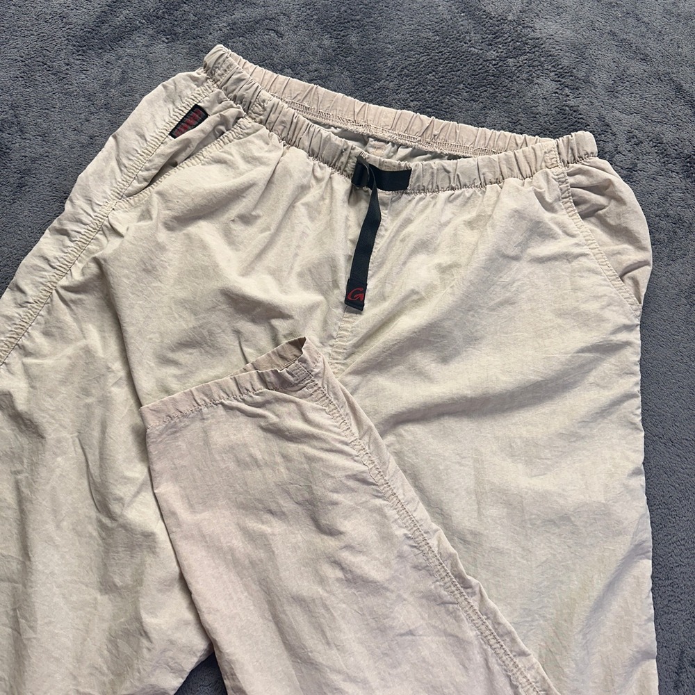 Vintage Gramicci G-Pants Mens XL Beige Belted Outdoor Climbing Pants Made IN USA